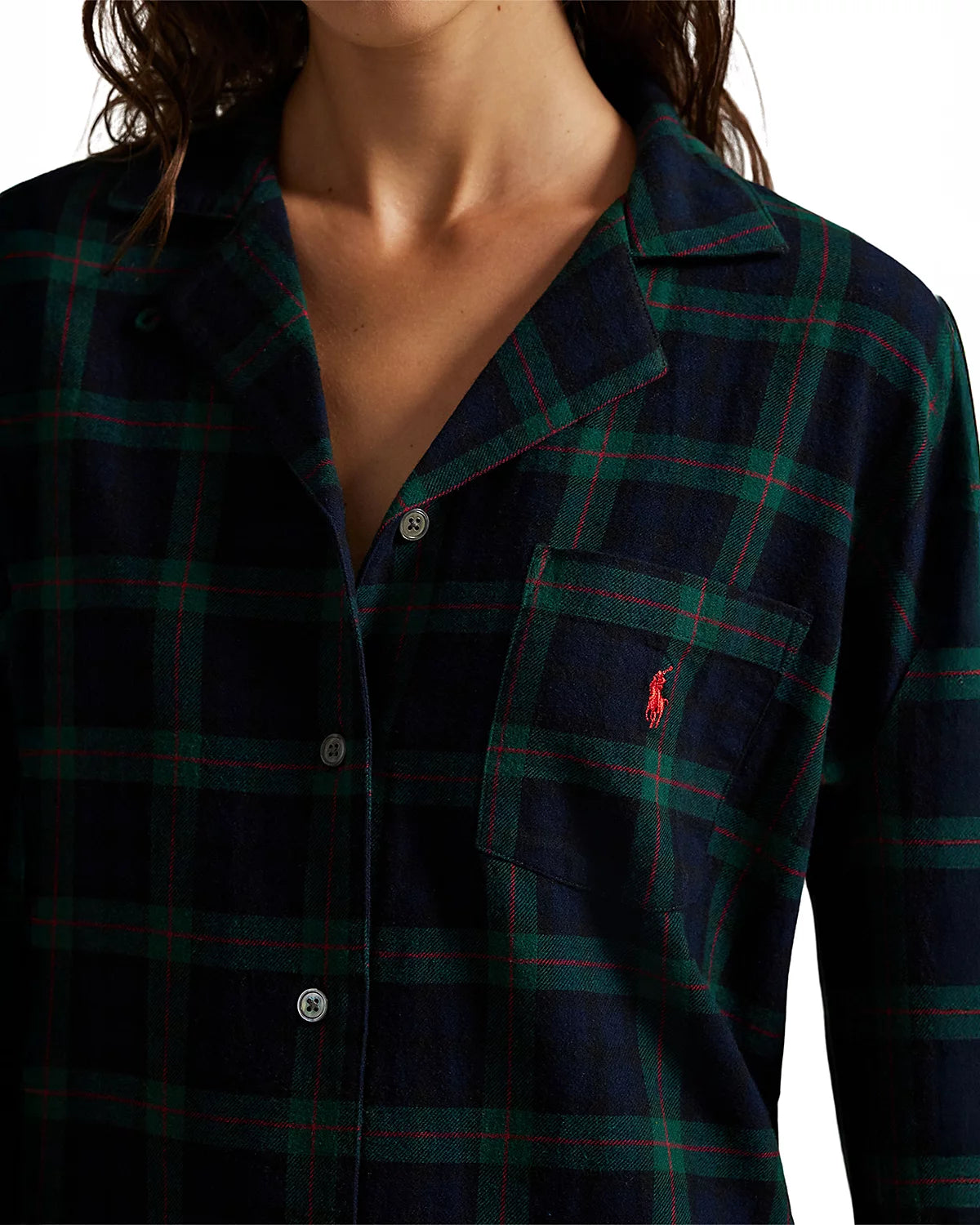 POLO RALPH LAUREN Plaid Camp Collar Sleep Dress- 4P0559