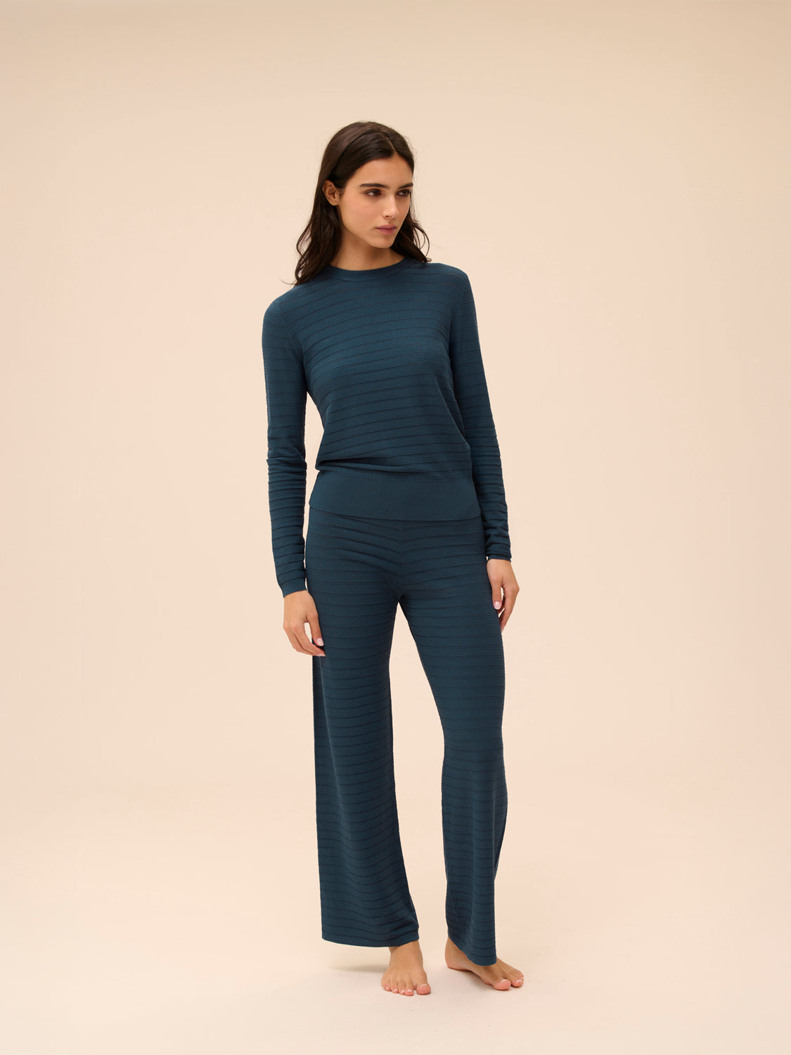 Simone Perele Pollen- Loungewear pants- 1F9660- Petrol Blue