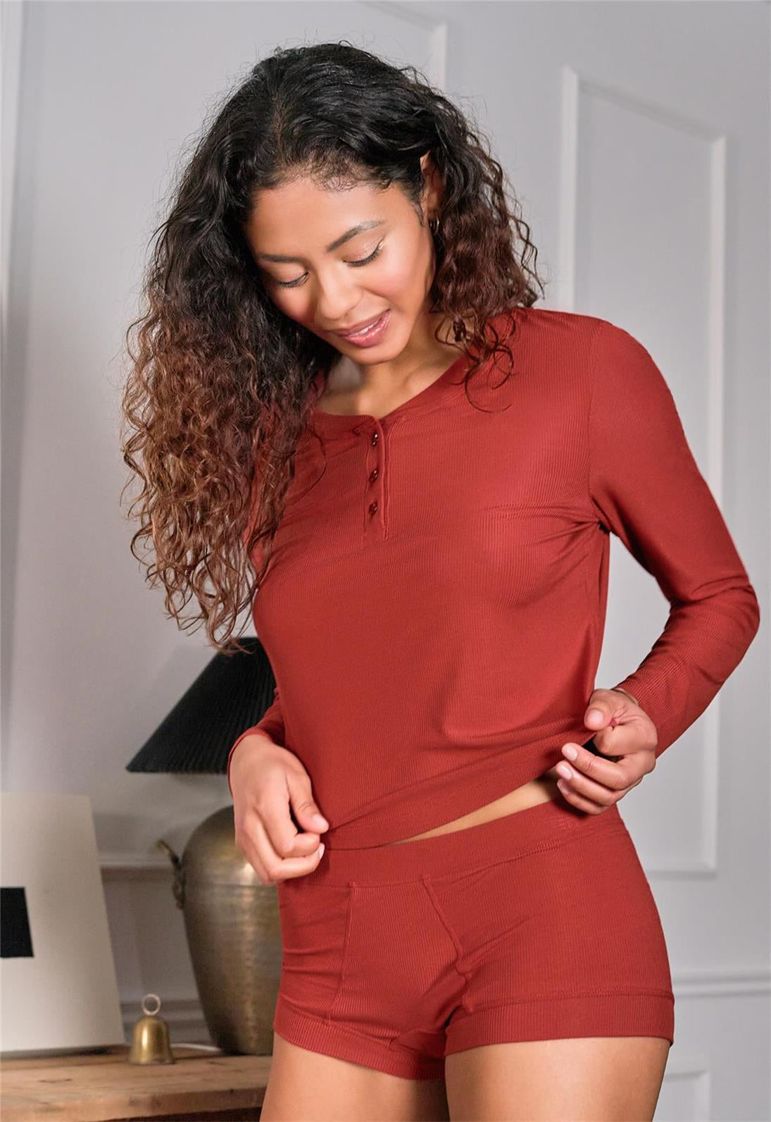 Fleur't Boxer Short-Black/Capuccino/Ink/Chilli Rib -607