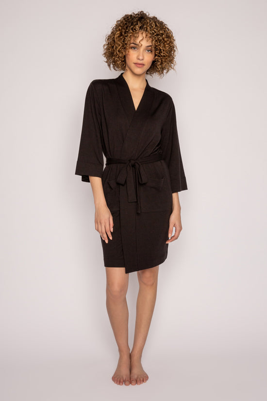 Pj Salvage-RIJER Essential Jammies Robe Black