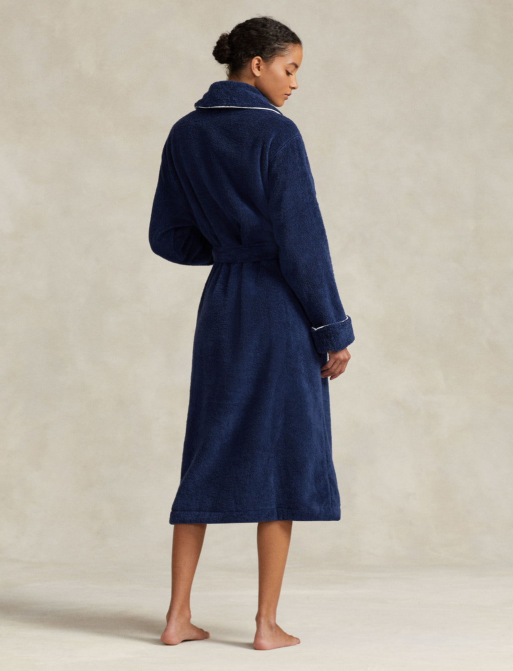 POLO RALPH LAUREN BATHROBE- 4P0005- NAVY/WHITE CLOUD