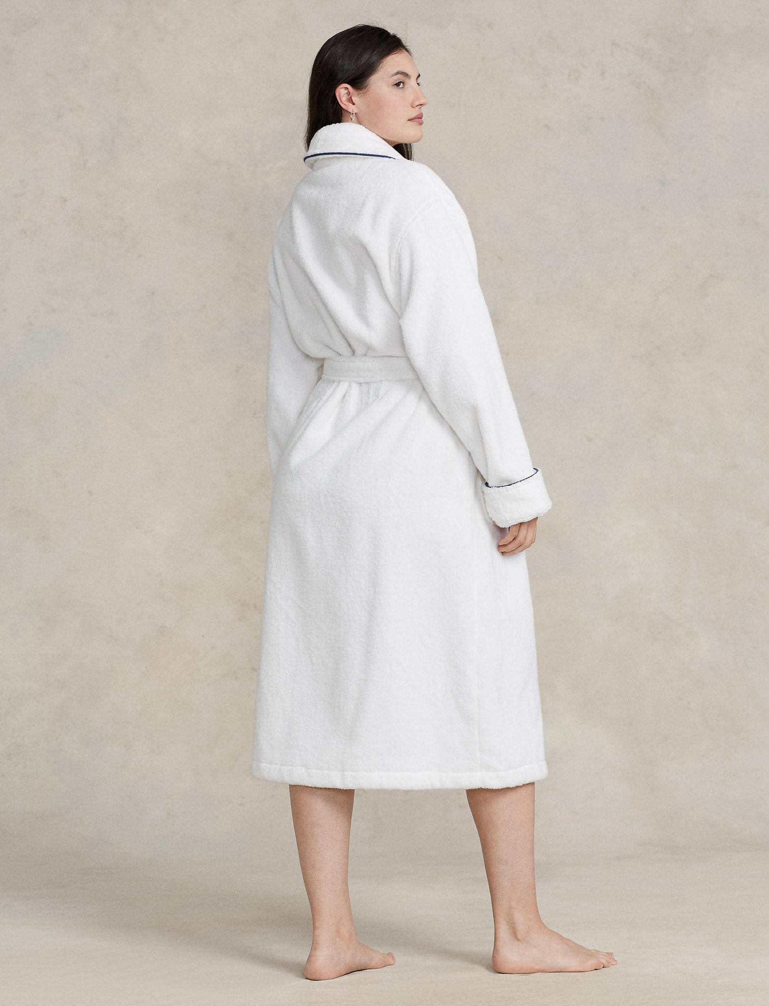 POLO RALPH LAUREN BATHROBE- 4P0005- NAVY/WHITE CLOUD