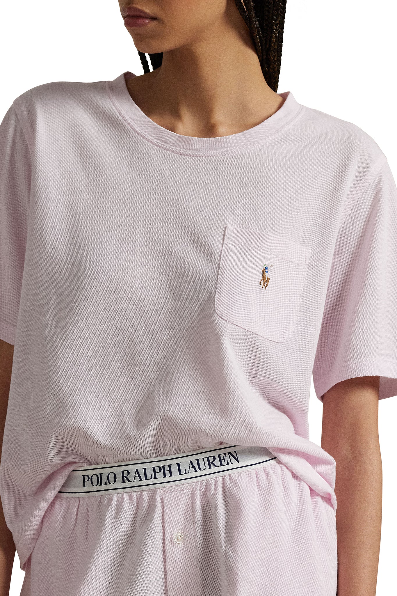 POLO RALPH LAUREN SHORT SLEEVE SHORTS SET- P0205- PINK LADY