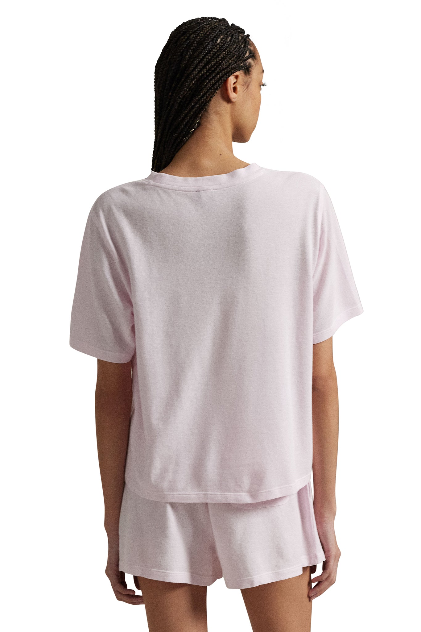 POLO RALPH LAUREN SHORT SLEEVE SHORTS SET- P0205- PINK LADY