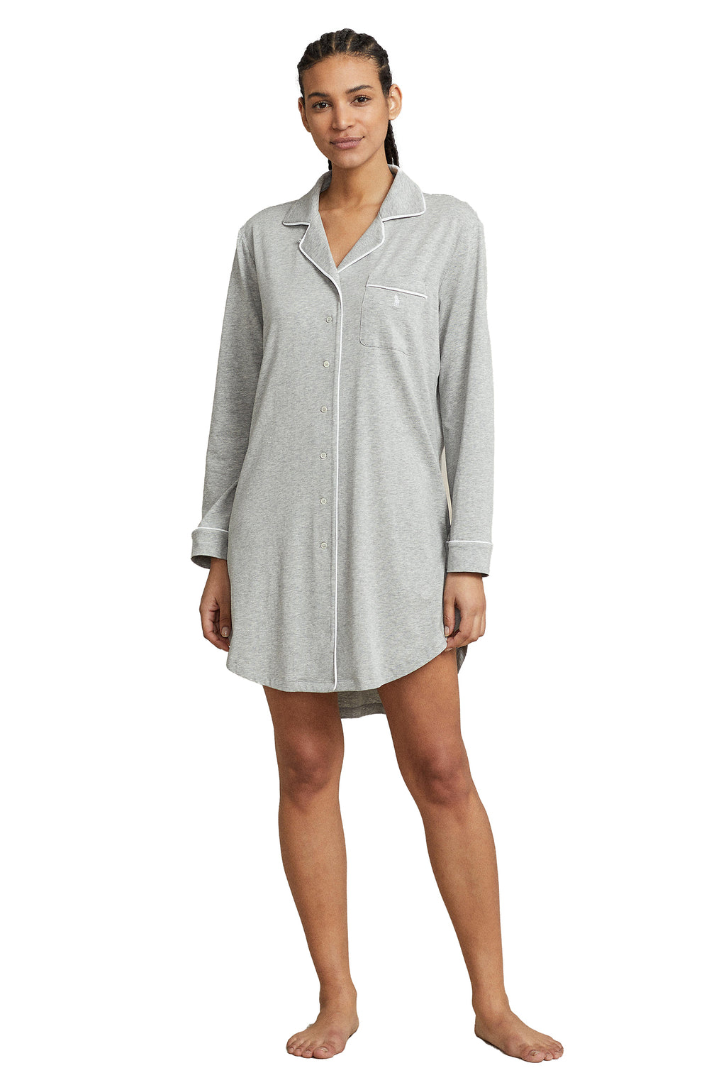 POLO RALPH LAUREN SLEEPSHIRT- P0230- HEATHER GREY