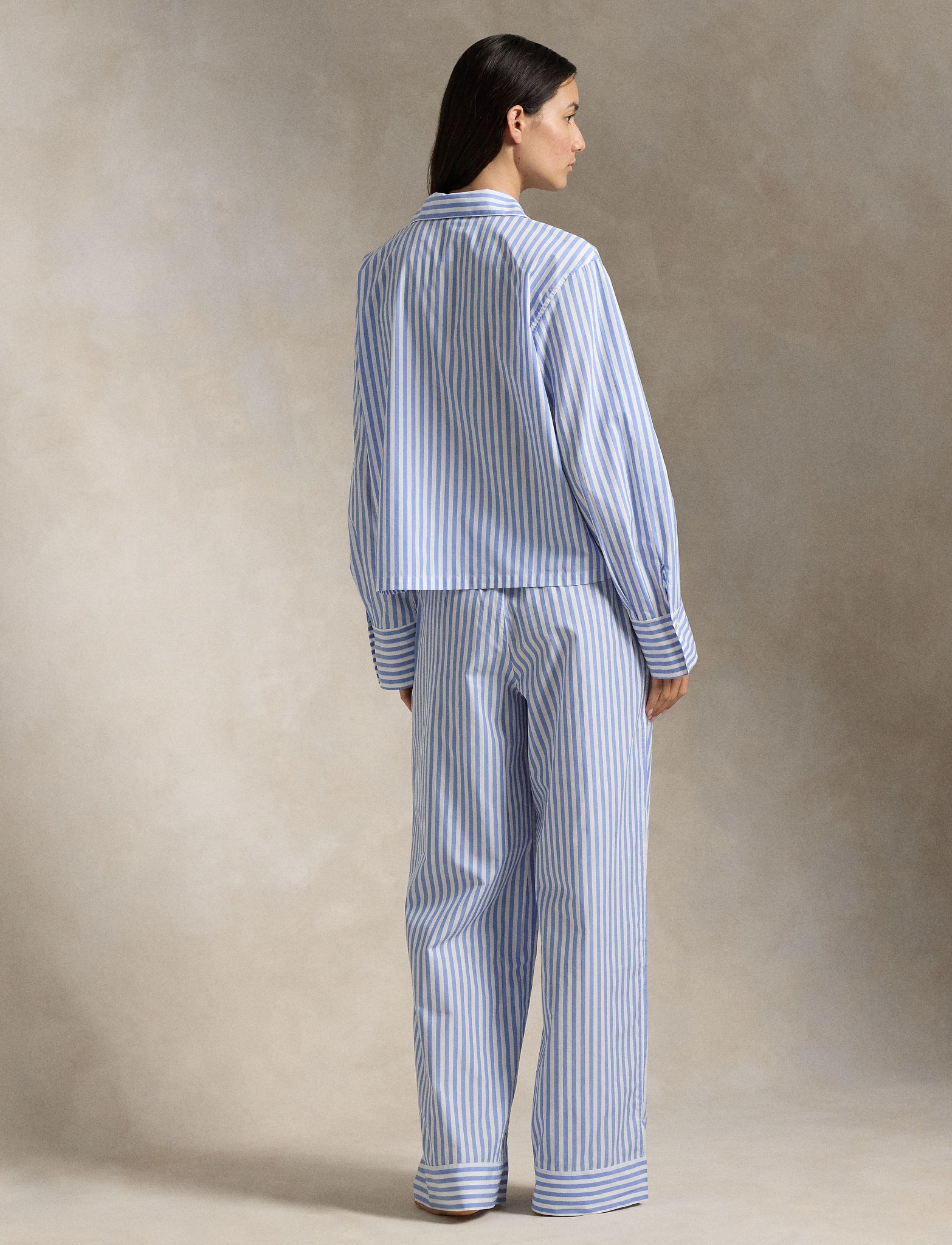 POLO RALPH LAUREN LONG SLEEVE PJ SET- WHITE CLOUD HYDRANGEA- P4P8004