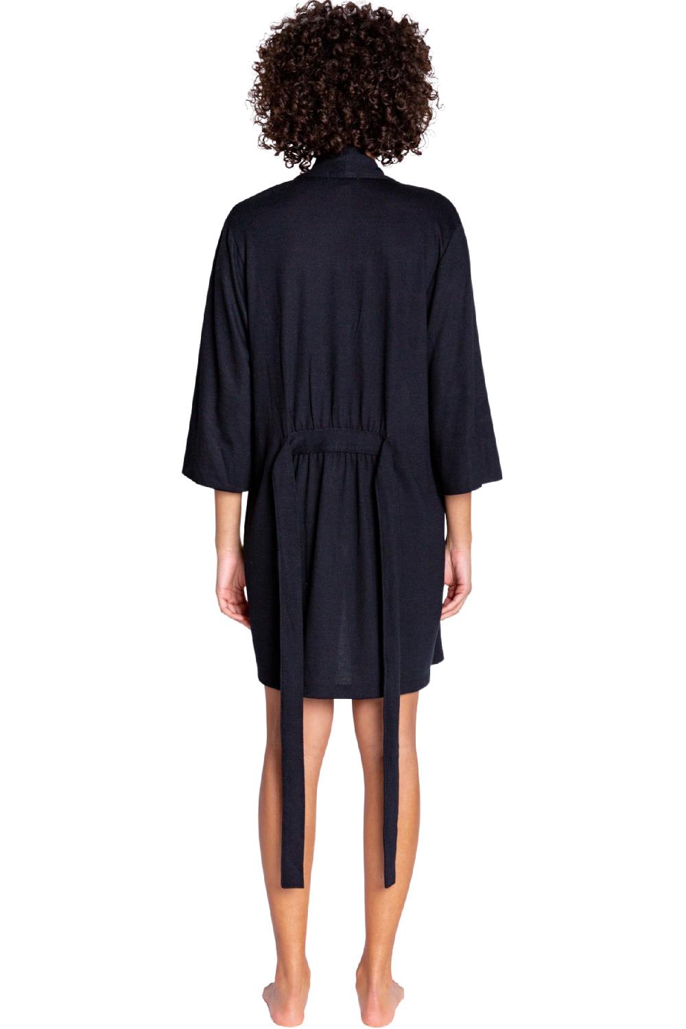 Pj Salvage-RIJER Essential Jammies Robe Black