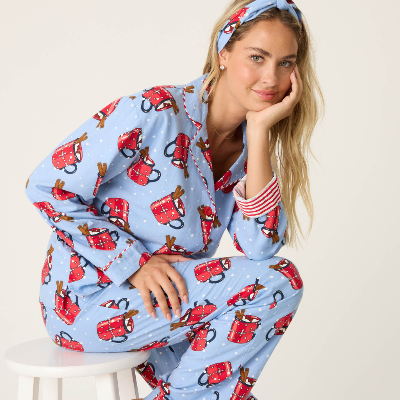 PJ Salvage Flannel Hug in a Mug PJ Set-RQFLPJ DENIM