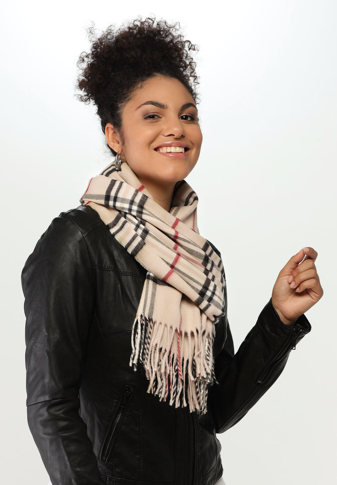 Fraas - Plaid Wide Cashmink Scarf - 625391