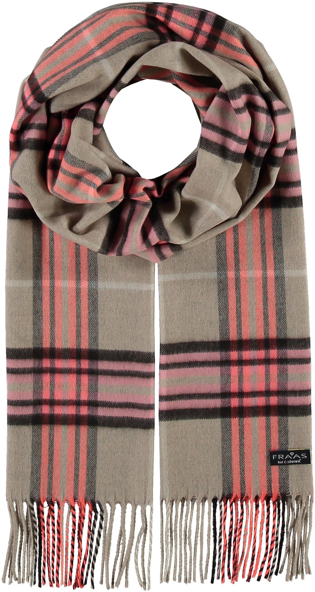Fraas - Plaid Wide Cashmink Scarf - 625391
