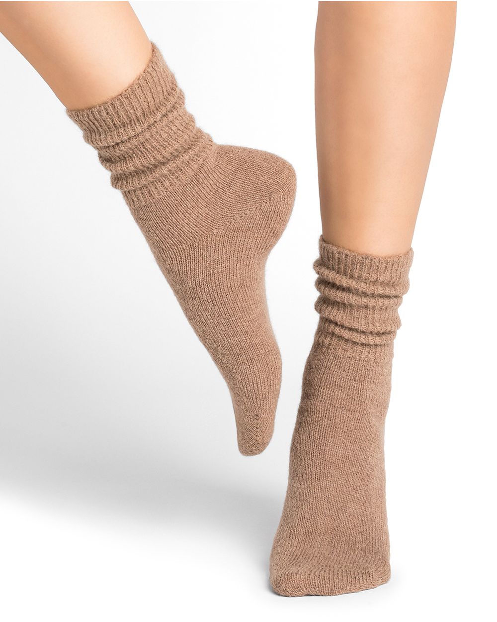 Bleuforet 6456 Alpaca Wool Socks- Grey/Off White/ Beige