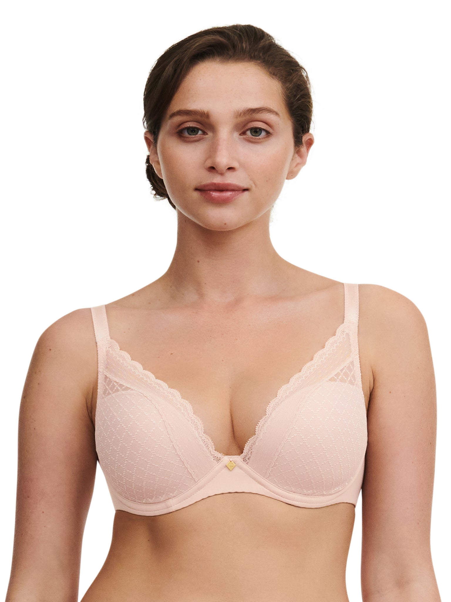 CHANTELLE NORAH CHIC PLUNGE T-SHIRT BRA- C16MNA- ORG/BLK