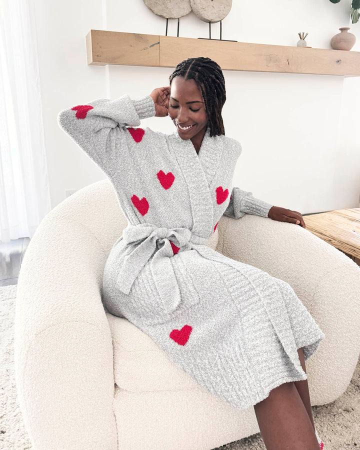 Splendid Fuzzy Yarn Hearts Robe- RPF1515