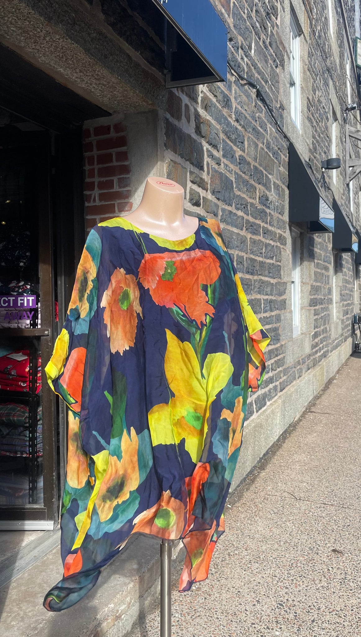 AM 5707 – BIG FLOWER SILK TUNIC DRESS- Plum Loco