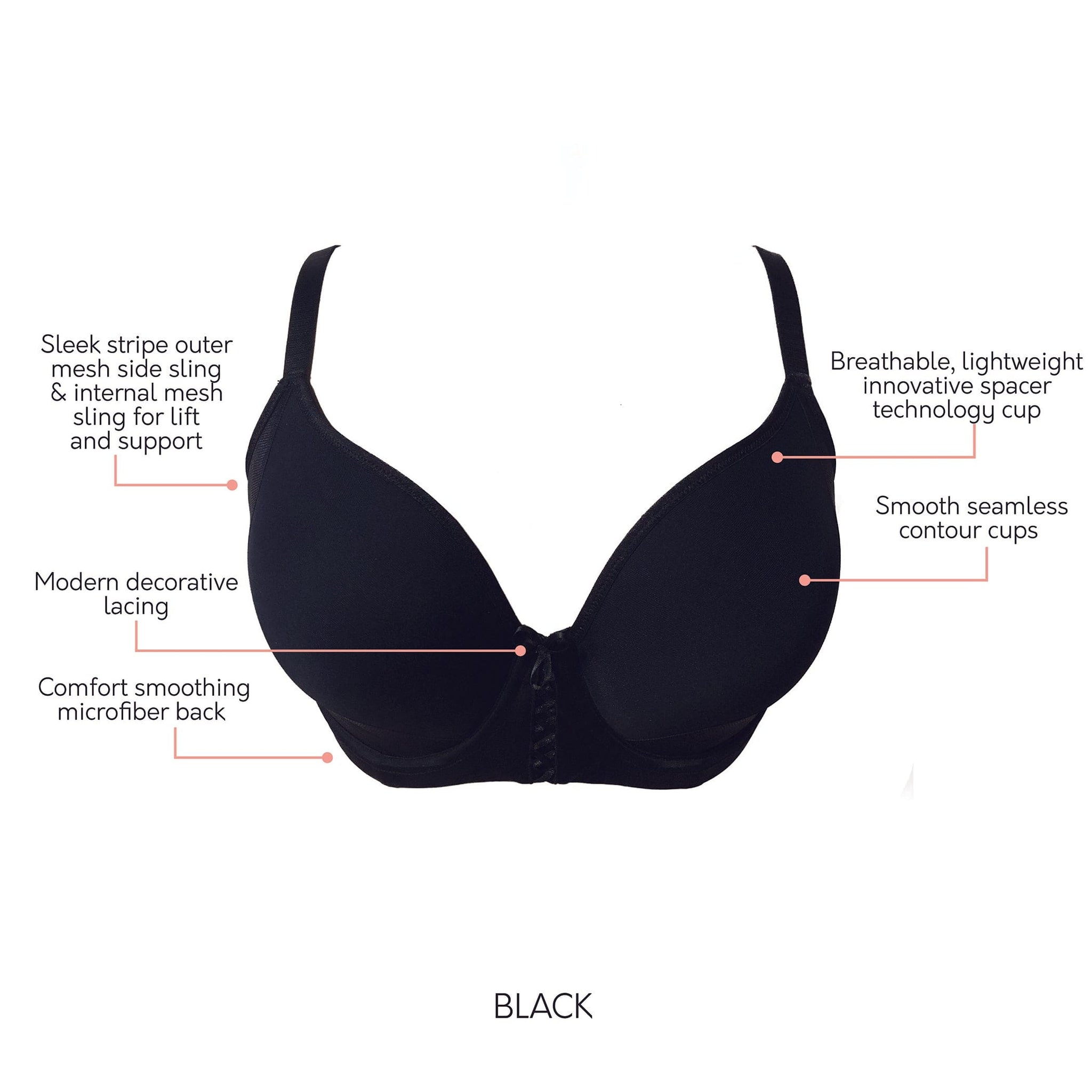 Parfait Shea Spacer T-Shirt Bra P6061 - Black