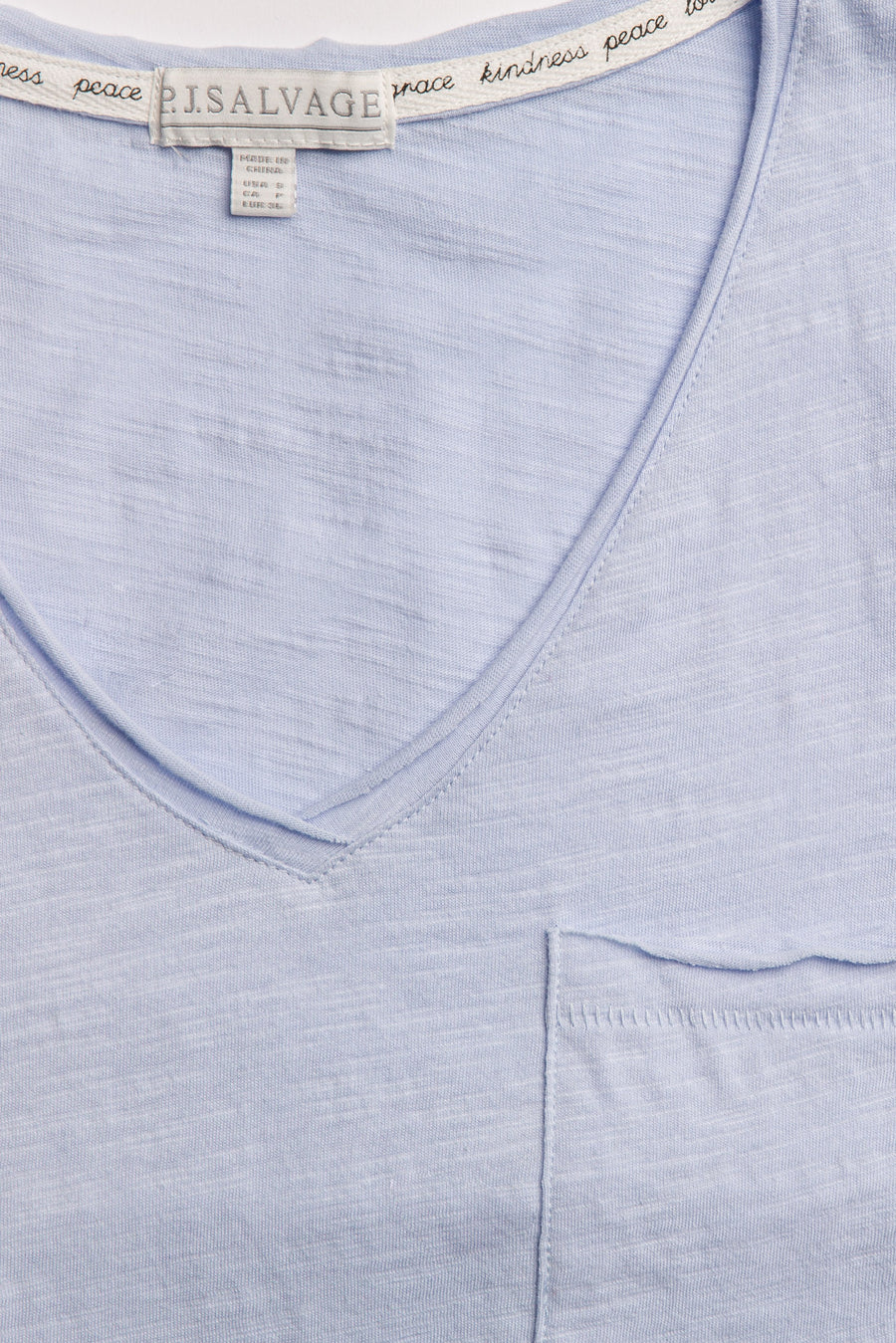 Pj RKBBT Salvage Back to basic short sleeve top-  Blue Mist/ Ivory