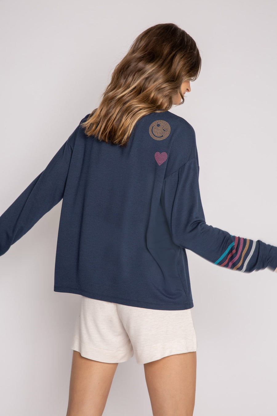 STONEY STATE OF MIND LONG SLEEVE TOP- RKSMLS-NAVY