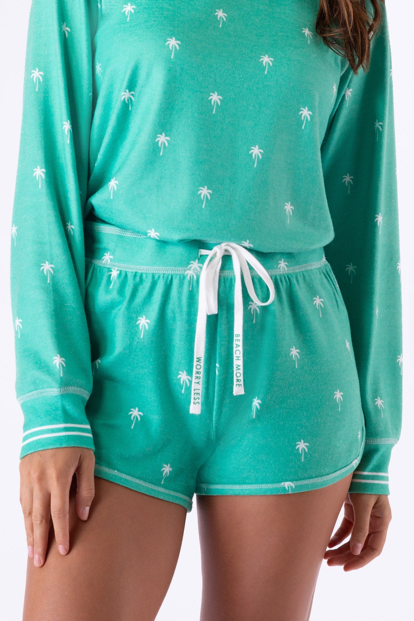 PJ SALVAGE- BEACH MORE WORRY LESS LOUNGE- RNBMLS/RNBMS- GREEN