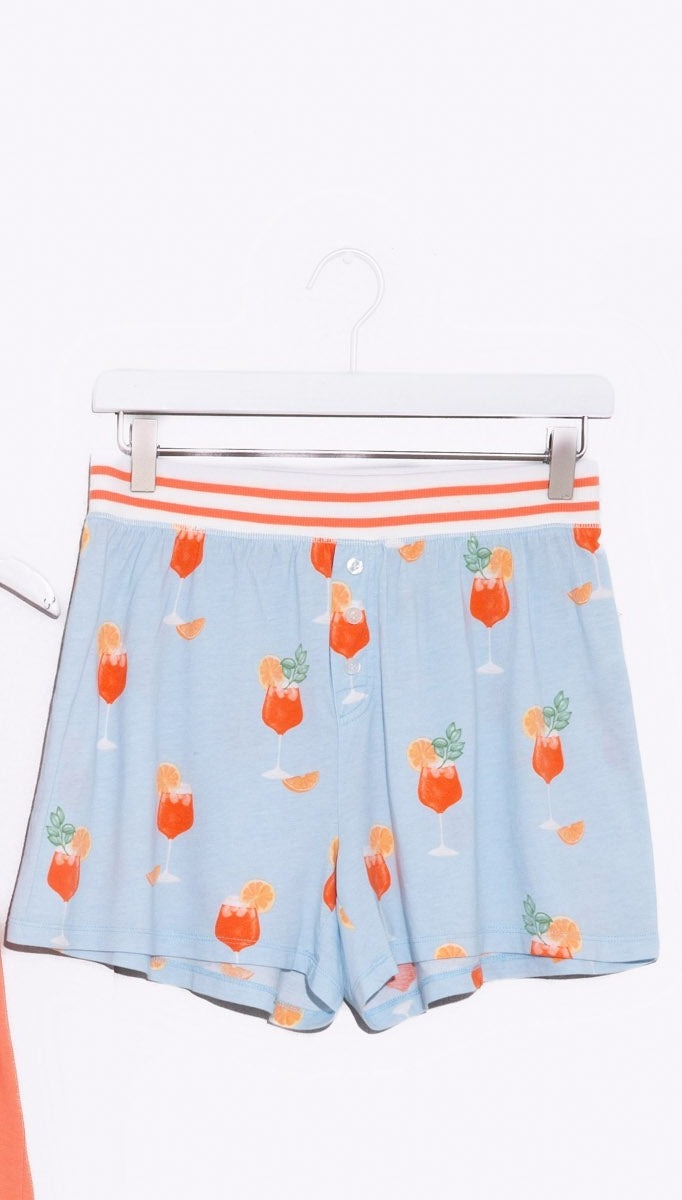 PJ SALVAGE- PLAYFUL PRINTS PJ SHORT- RNPLS- Powder Blue