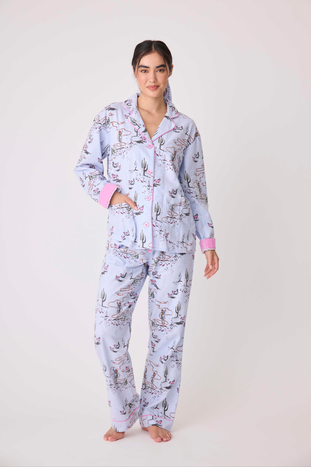 PJ Salvage - Cozy Flannel PJ Set- RPFLPJ-F24- WLNEN/BLWH