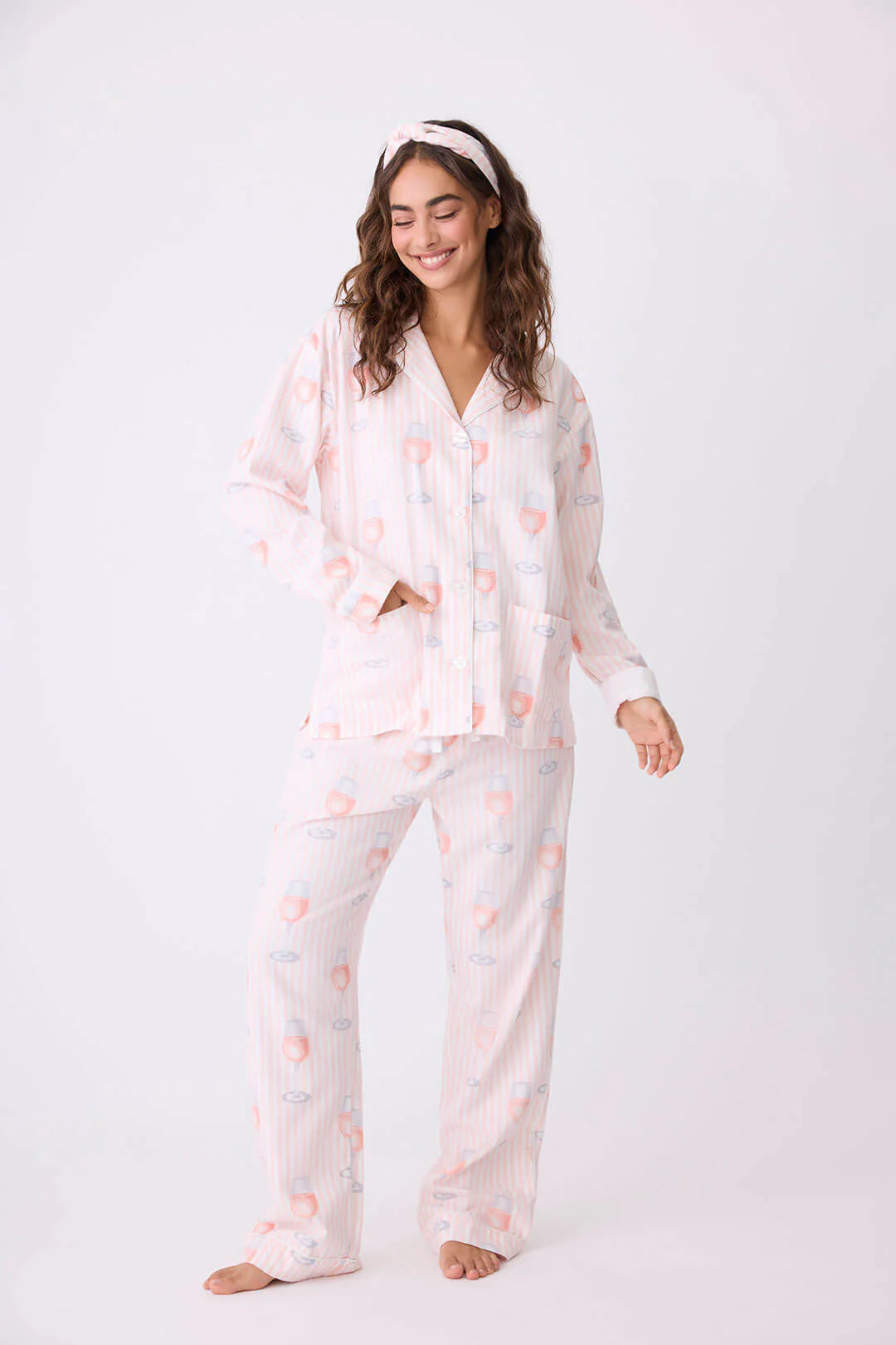 PJ SALVAGE - Rose All Day Flannel PJ Set - RPFLPJ- PINK MIST