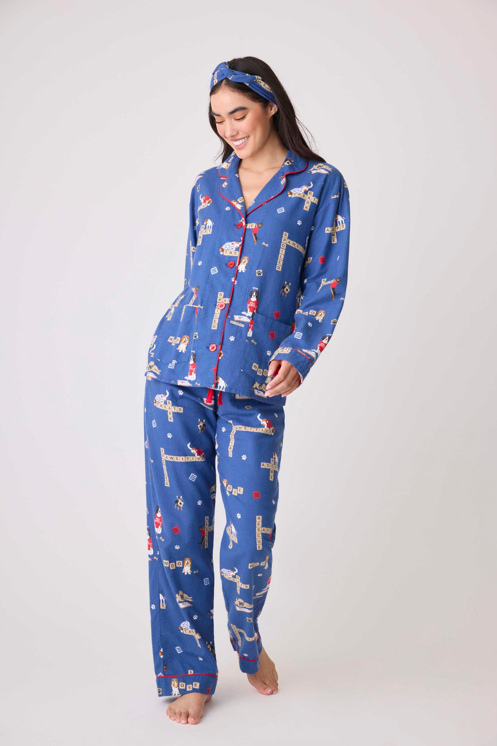 PJ SALVAGE Love Leo Dog Rescue Cozy Flannel PJ Set- RPLOPJ- DDEM