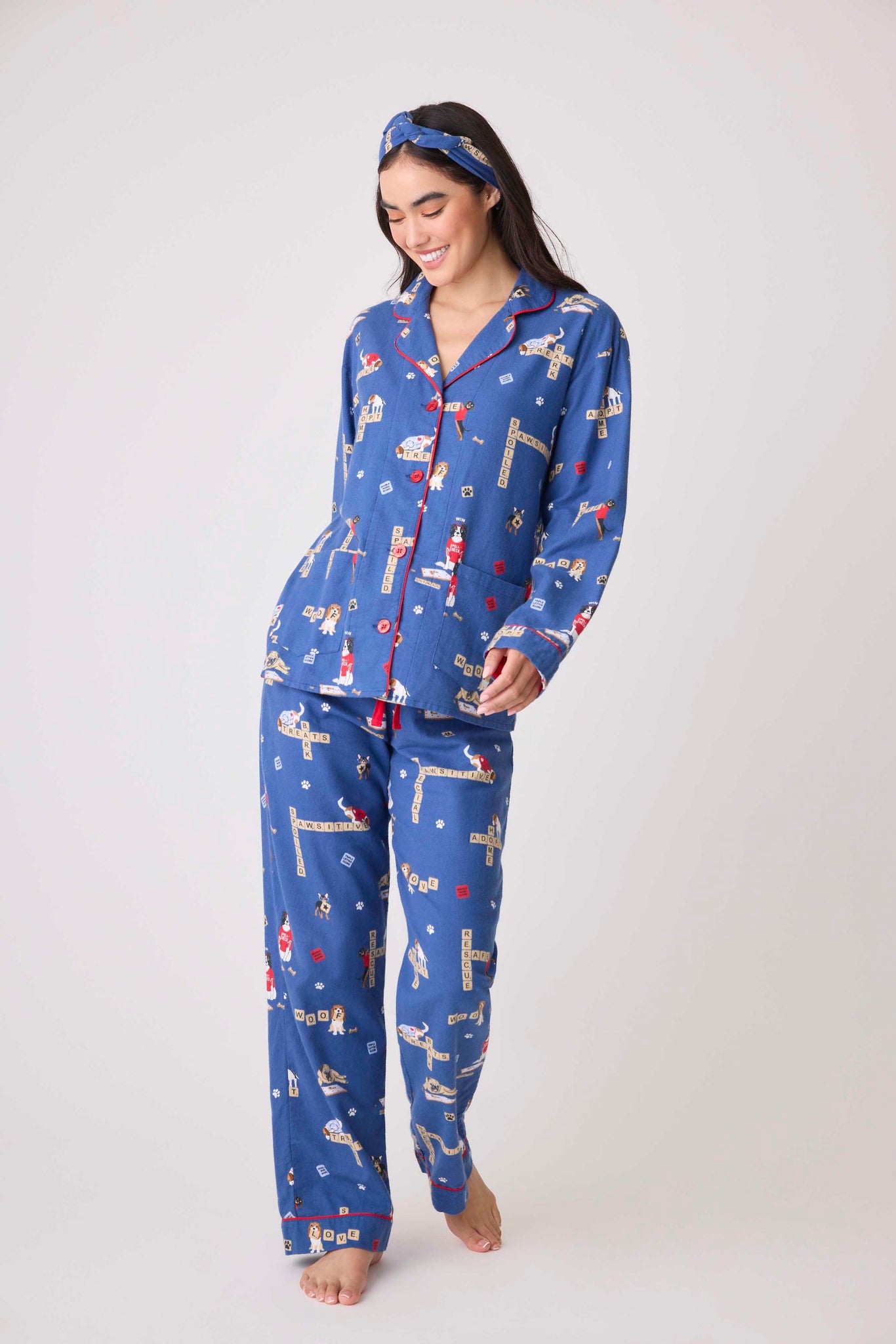 PJ SALVAGE Love Leo Dog Rescue Cozy Flannel PJ Set- RPLOPJ- DDEM