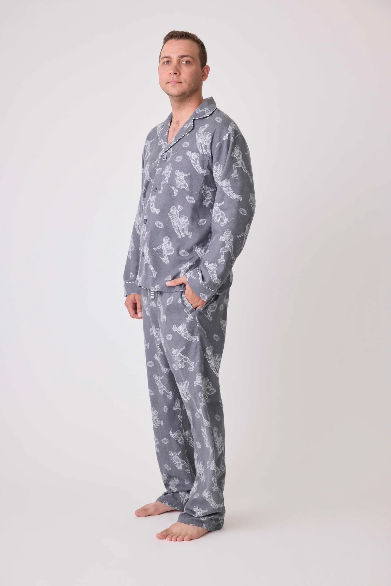 PJ SALVAGE- Game Day Mens Flannel PJ Set- RPGAPJ
