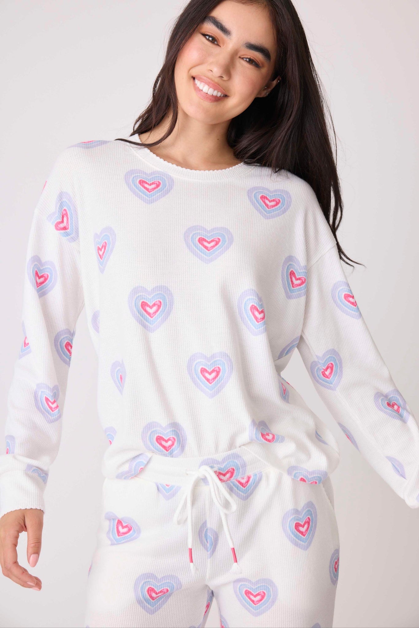 PJ SALVAGE Peace & Love Hearts Thermal Long Sleeve Top/Pant- RPPLLS1/RPPLP1