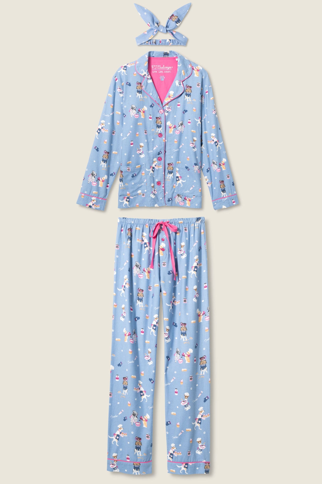PJ Salvage - Flannel PJ Set - RUFLPJ - Icy Blue/Pink/Turquoise