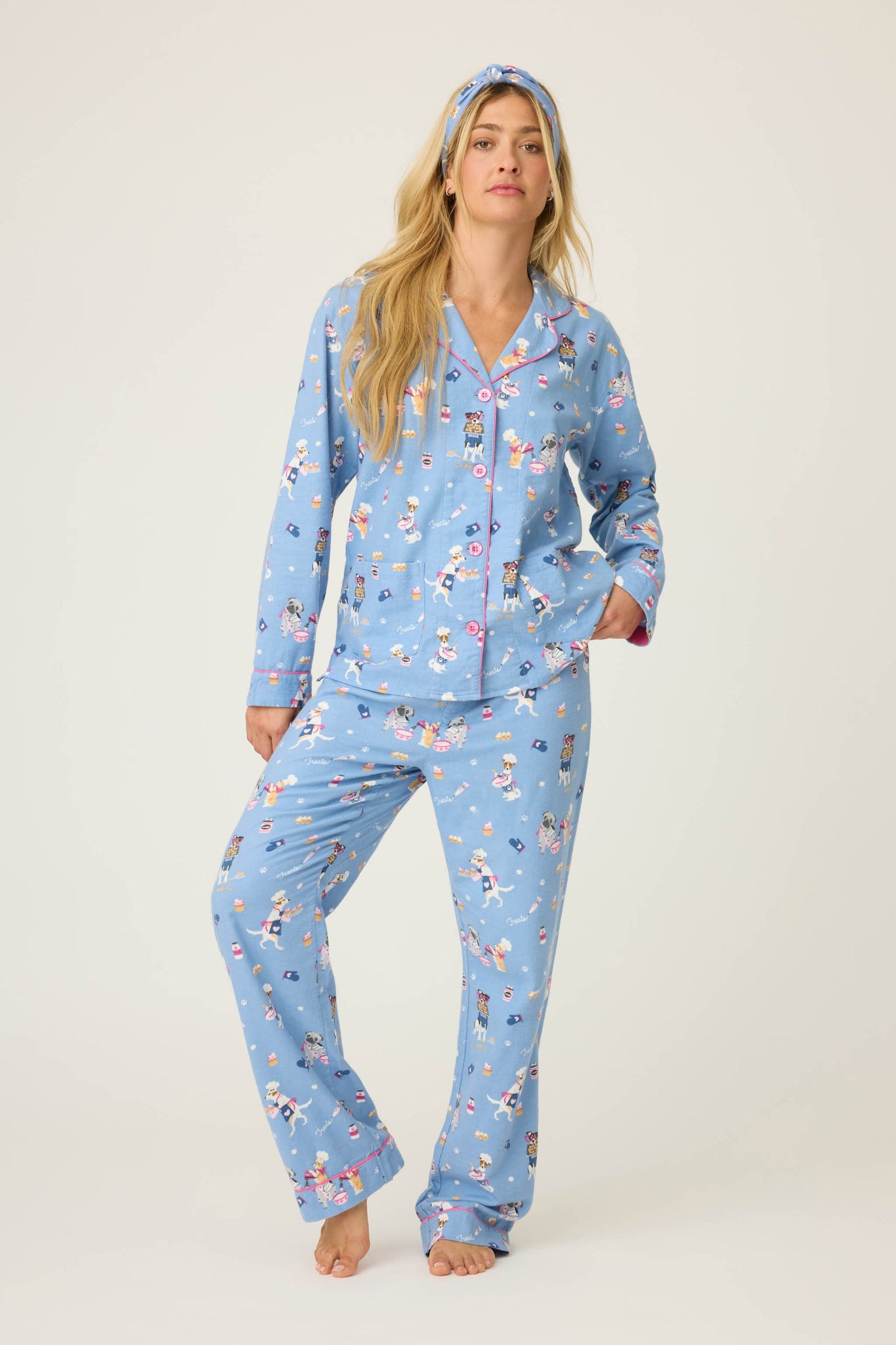 PJ Salvage - Flannel PJ Set - RUFLPJ - Icy Blue/Pink/Turquoise