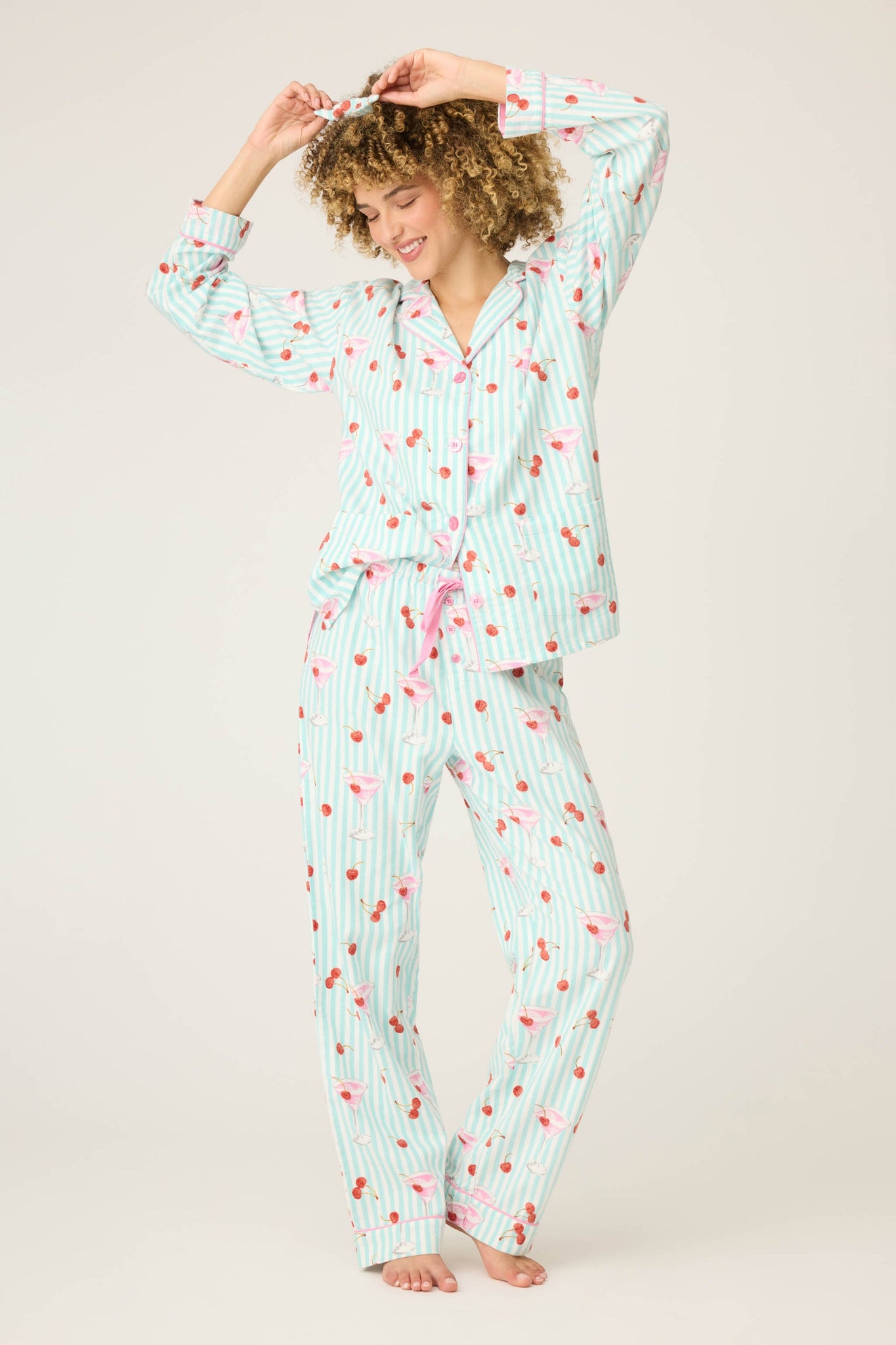 PJ Salvage - Flannel PJ Set - RUFLPJ - Icy Blue/Pink/Turquoise