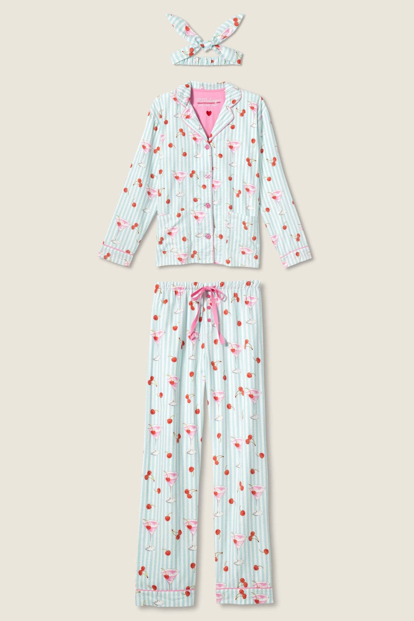 PJ Salvage - Flannel PJ Set - RUFLPJ - Icy Blue/Pink/Turquoise