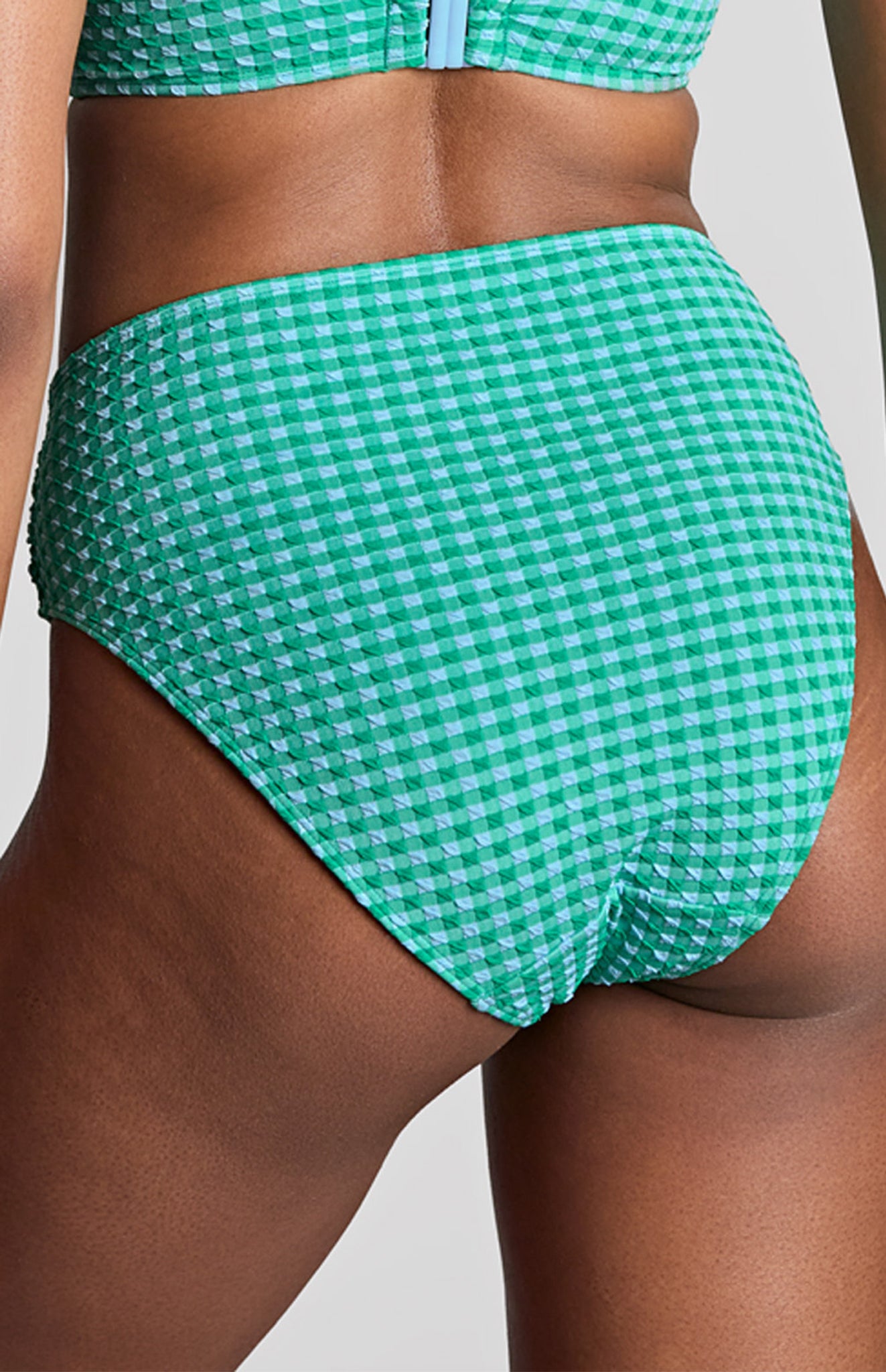 Panache Midi Bikini Bottoms- SW1729- Green Gingham/Black Gingham