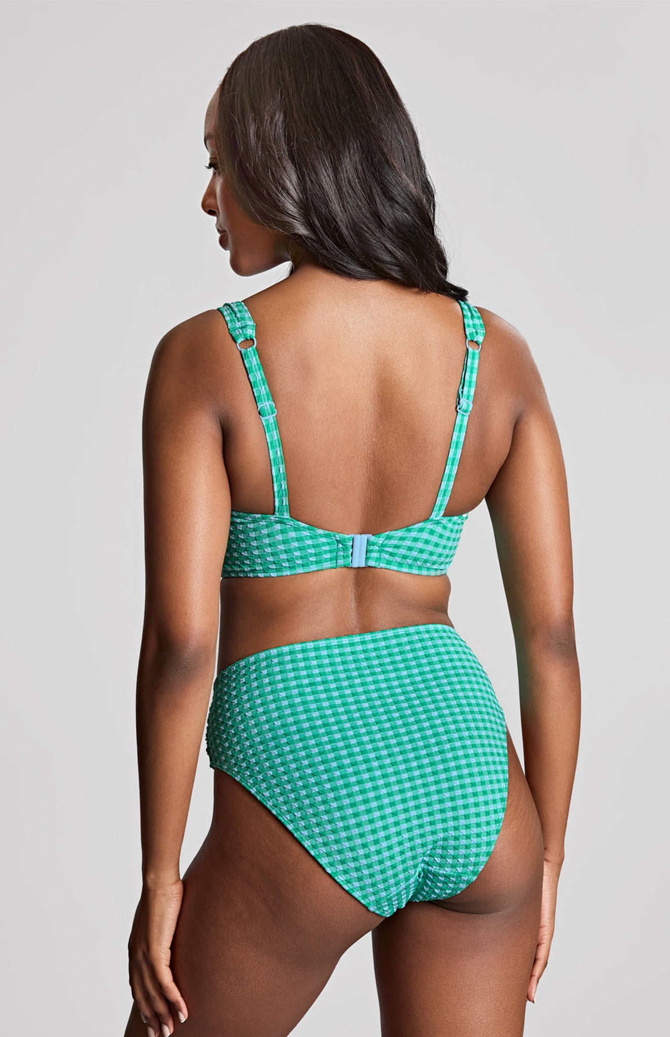 Panache Midi Bikini Bottoms- SW1729- Green Gingham/Black Gingham