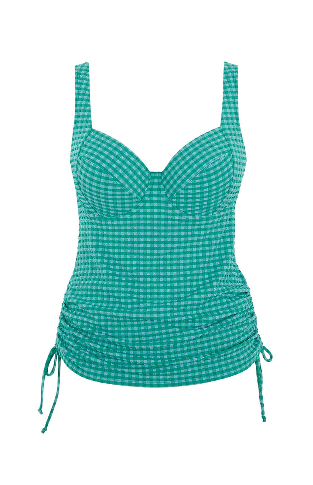 Panache Iris Balcony Tankini Top-SW1744- Green Gingham/Black Gingham