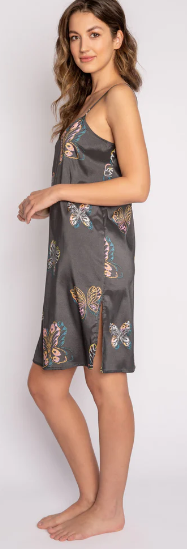 ALL THAT FLUTTERS CHEMISE CHARCOAL- RHATCE