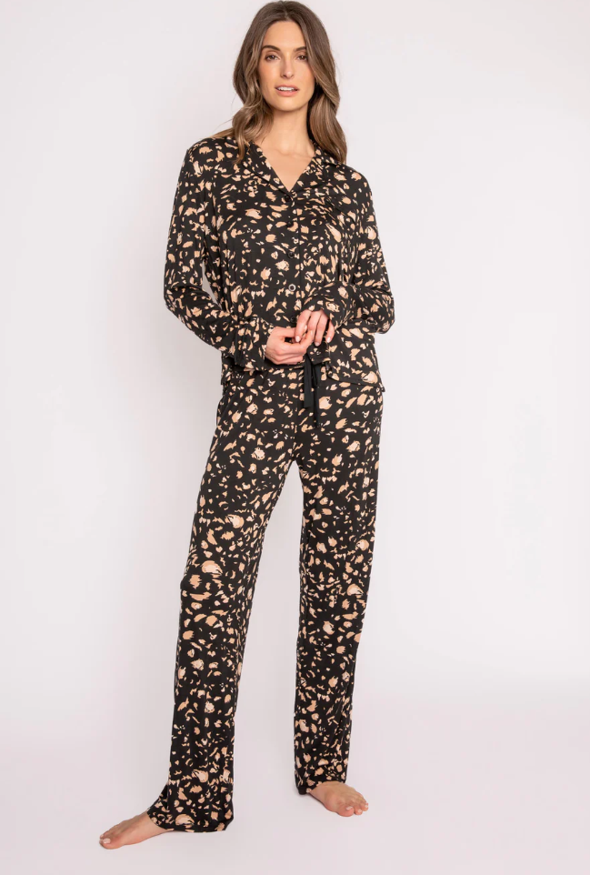 BLACK CHEETAH PJ SET- RKBKPJ-BLACK