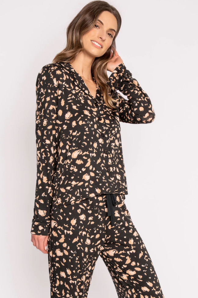 BLACK CHEETAH PJ SET- RKBKPJ-BLACK