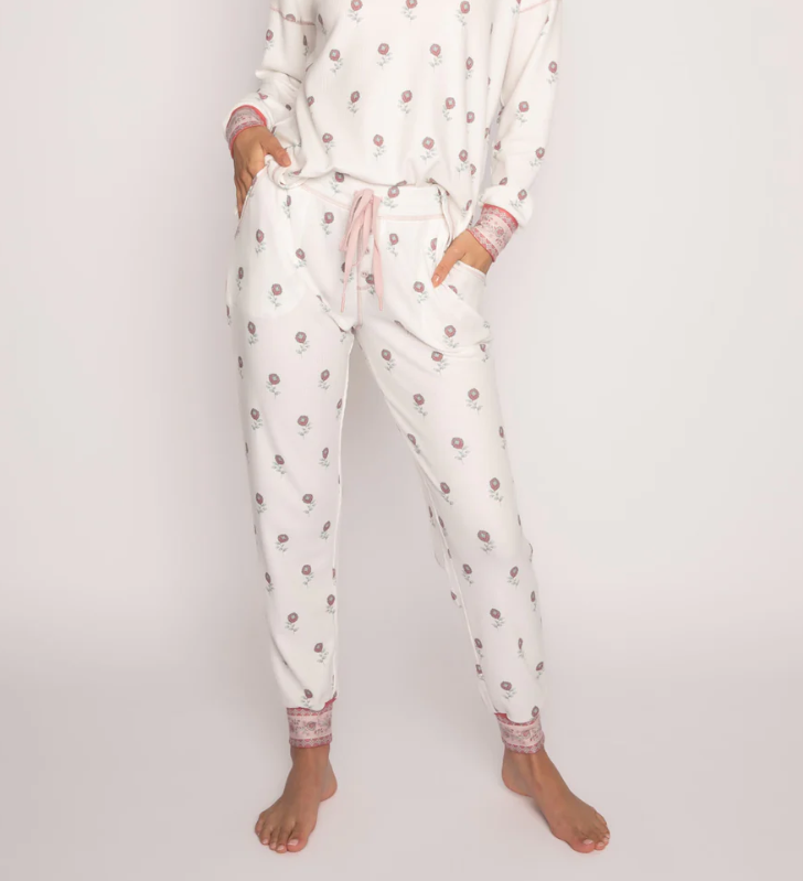 THERMAL ROSETTE LOUNGE BANDED PANT- RKTRP2