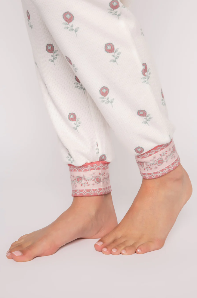 THERMAL ROSETTE LOUNGE BANDED PANT- RKTRP2