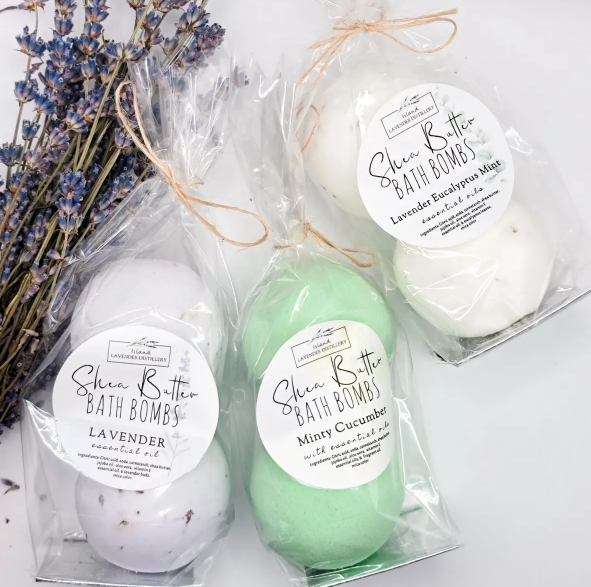 BATH BOMBS- Pack of two luxury bath bombs- Island Lavender Distillery