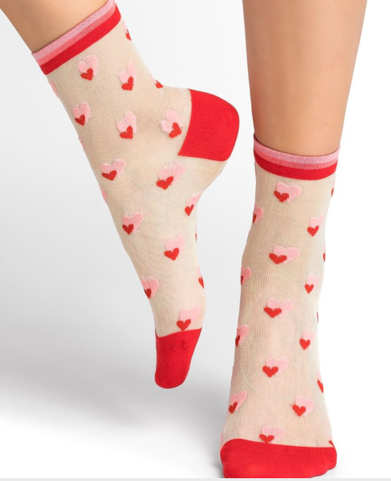 Bleuforet- Short Sheer Heart Socks-6476