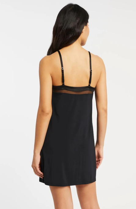 Fleur't-Tuxedo Slip Chemise-6046- blk/vino