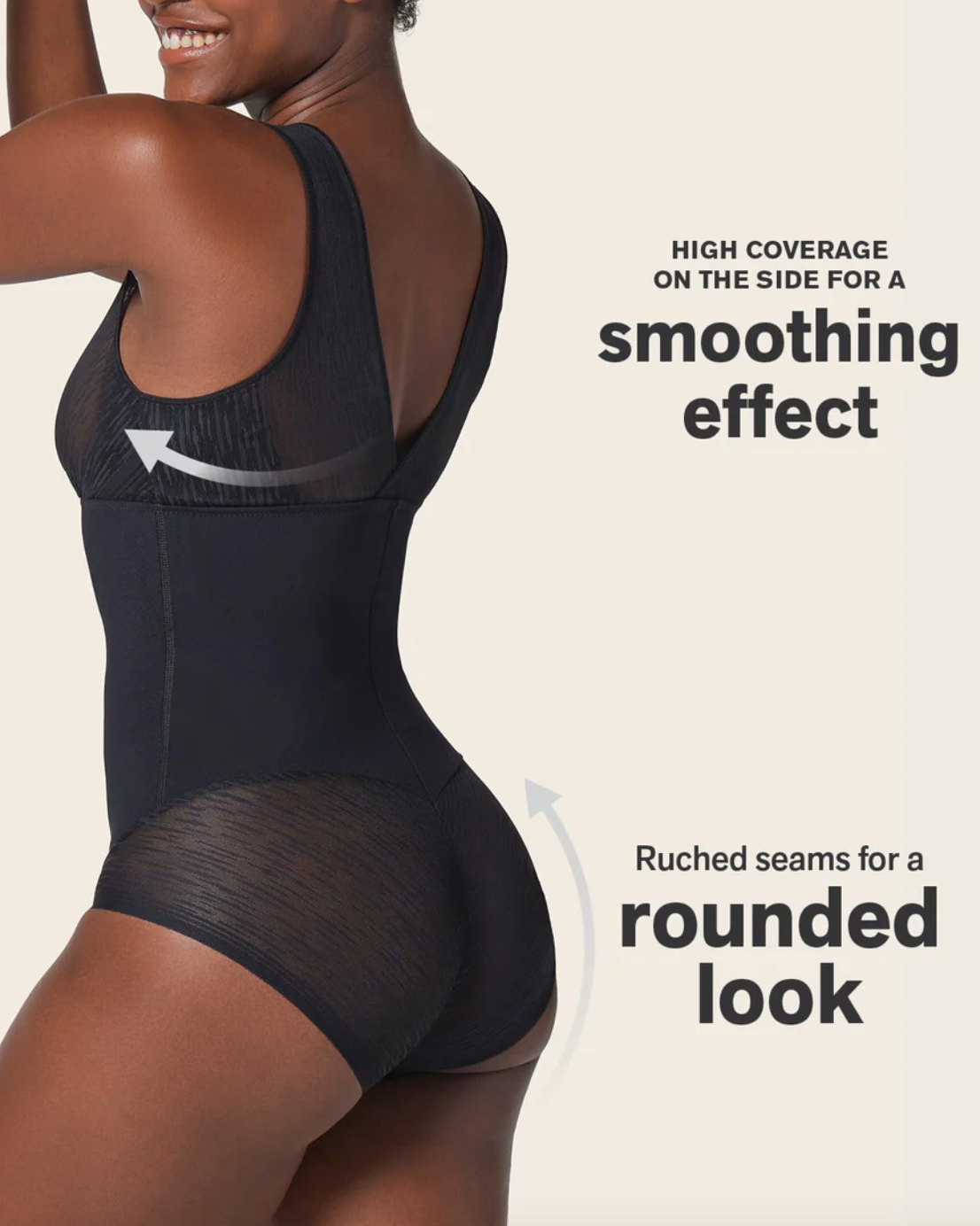 Leonisa-Sheer Stripe Detail Sculpting Bodysuit-018517