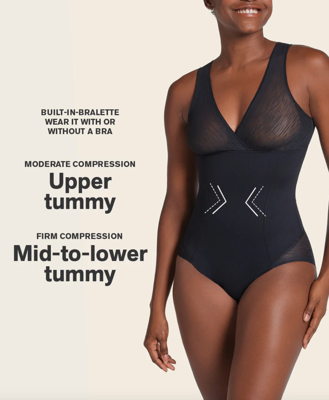 Leonisa-Sheer Stripe Detail Sculpting Bodysuit-018517