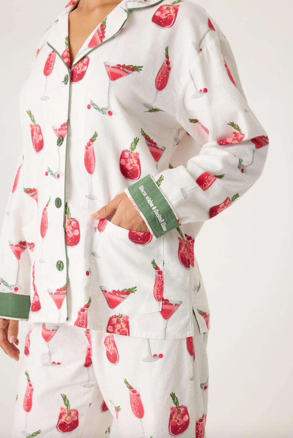 PJ SALVAGE - Cranberries & Cocktails Flannel PJ - RPFLPJ ECRU