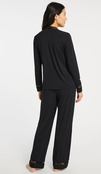 Fleur't-Tuxedo Pj Set-6140- BLK/VINO