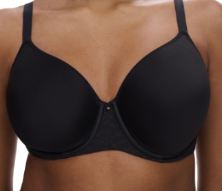 Chantelle-Comfort Chic Back Smoothing T-Shirt Bra C18JNV Black/ Nude