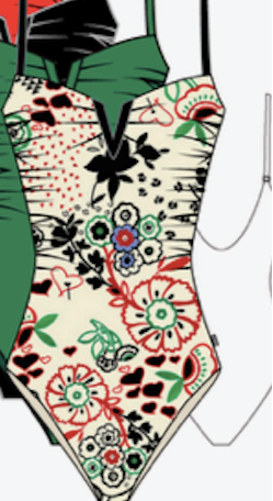 SHAN - Classique Green Open Back Swimsuit - 42610-06